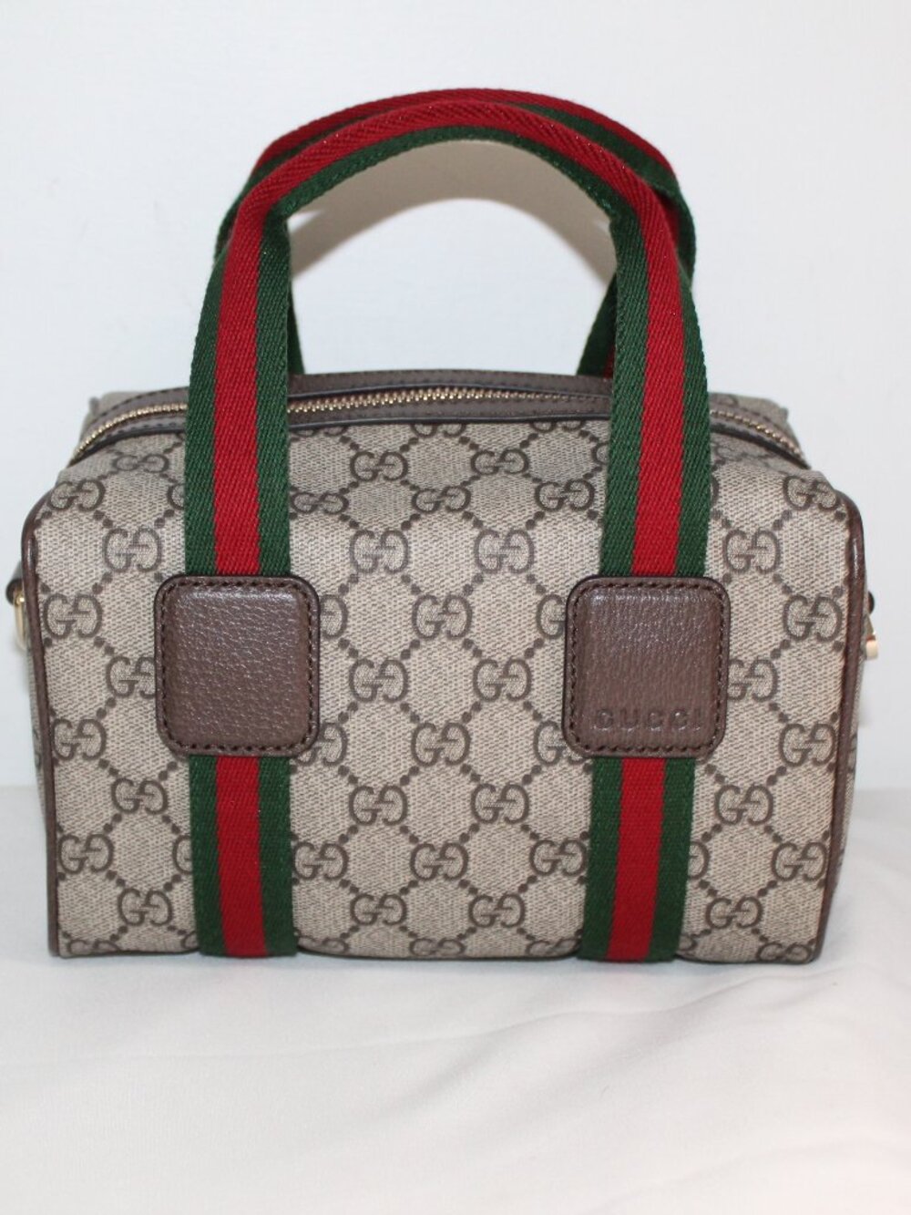 NEW Gucci GG Canvas Web HBG Tote Top Handle Mini Shoulder Bag Crossbody 859975